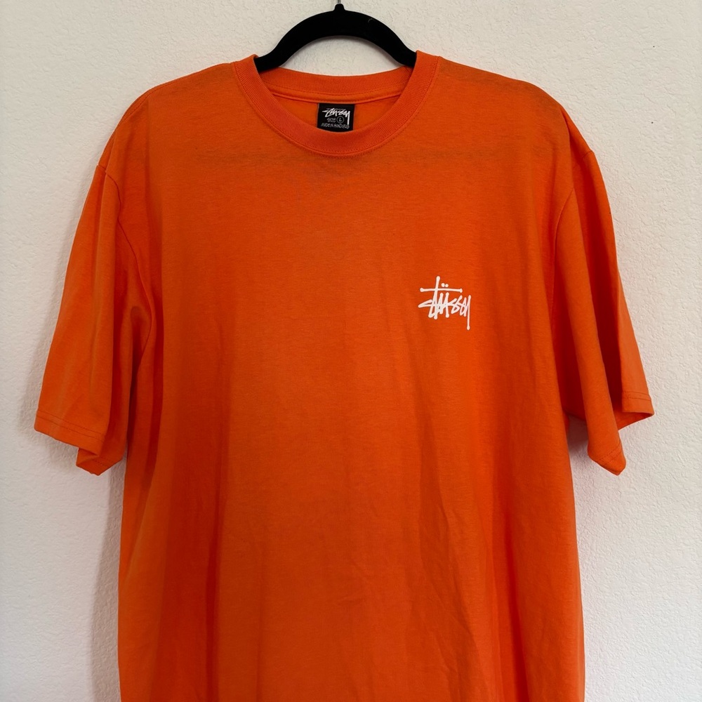 Stussy Mens Melted Tee in Coral - Picture 3 of 6